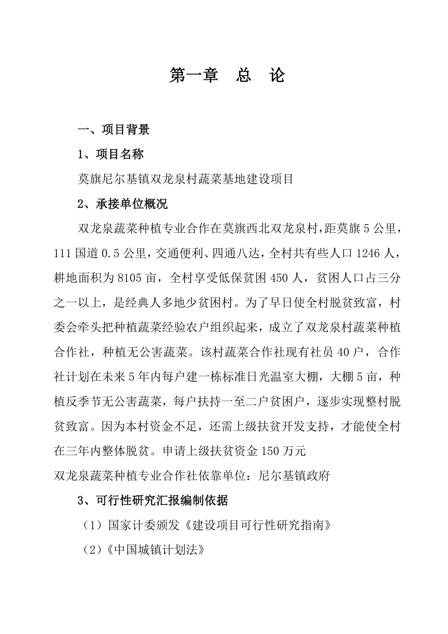 蔬菜综合项目可行性研究应用报告.doc_第1页