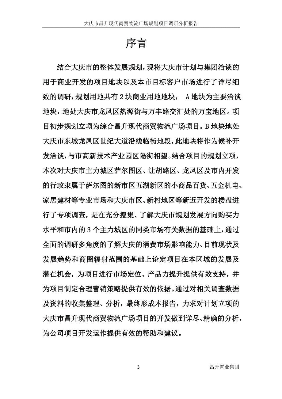 黑龙江大庆市昌升现代商贸物流广场规划项目调研分析报告_第3页