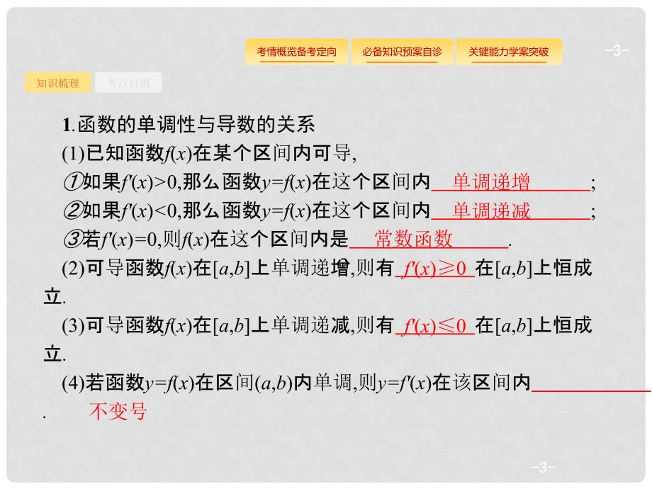 高考数学总复习 3.2 导数与函数的小综合课件 文 新人教A版_第3页