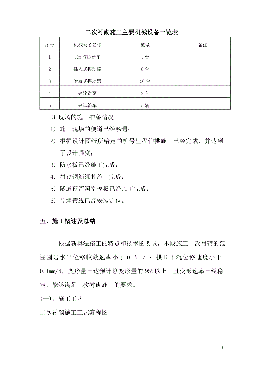 西秦岭隧道二次衬砌首件工程施工总结_第3页