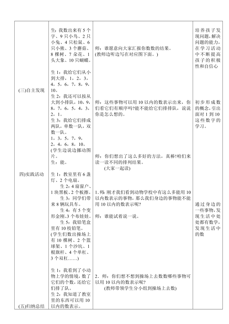 北师大版小学一年级数学教案全册_第2页