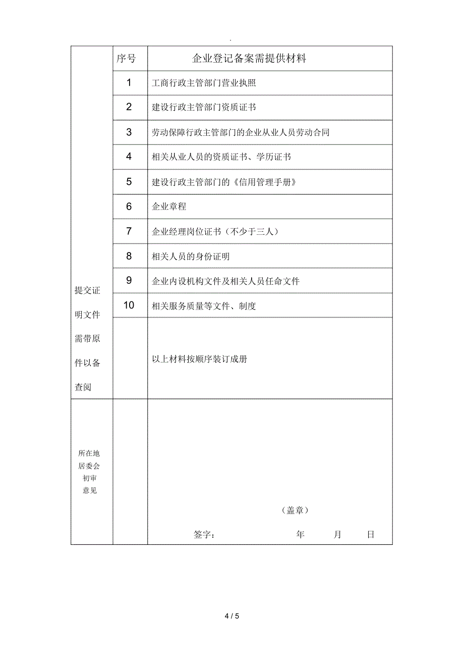 物业服务企业备案表_第4页