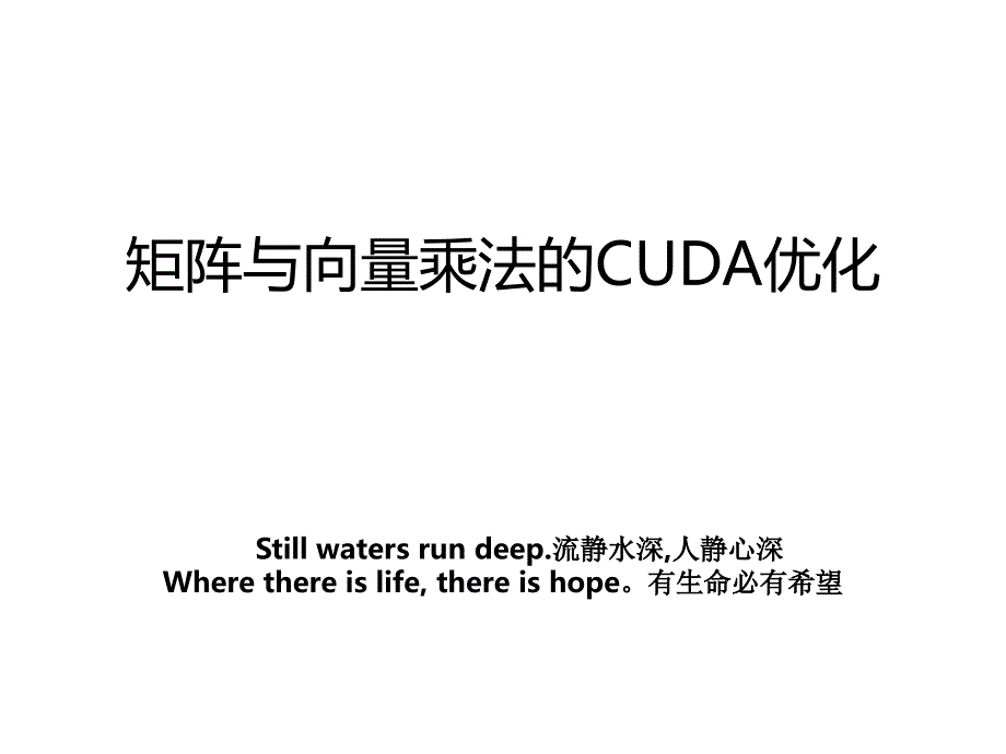 矩阵与向量乘法的CUDA优化_第1页