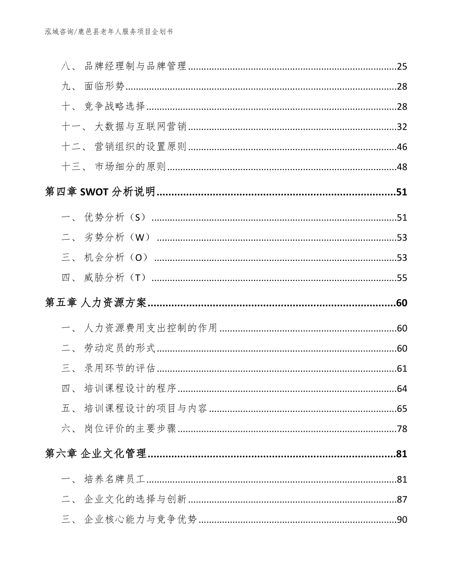 鹿邑县老年人服务项目企划书【范文模板】_第2页