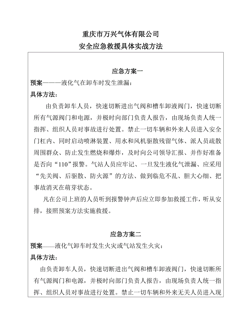 万兴气体公司安全应急救援具体实战方法.doc_第1页