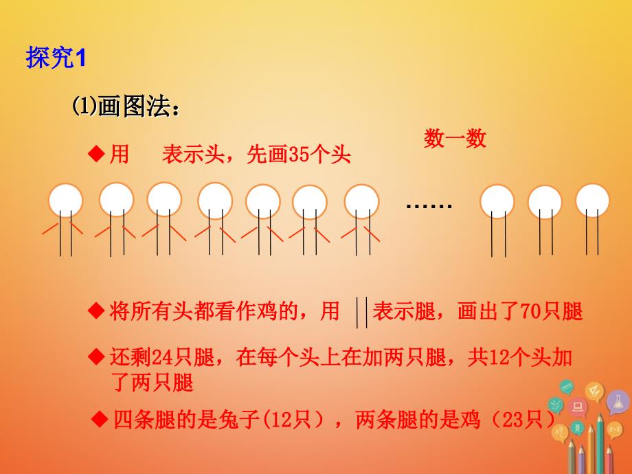 2017_2018学年八年级数学上册5.3应用二元一次方程组_鸡兔同笼课件新版北师大版_第4页