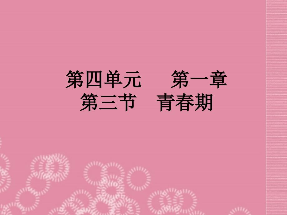 七年级生物下册第四单元第一章人的由来第三节青期课件新人教版_第1页