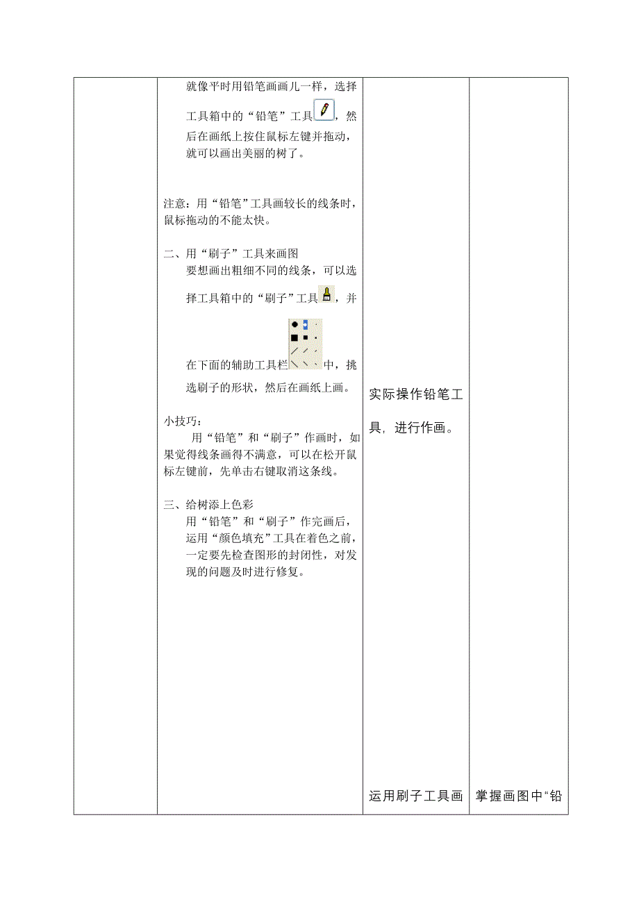 信息技术第九课：树林间捉迷藏——铅笔和刷子工具》教学设计.doc_第2页