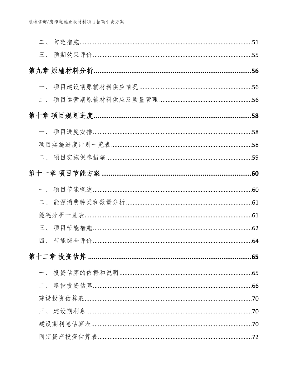 鹰潭电池正极材料项目招商引资方案模板范文_第4页