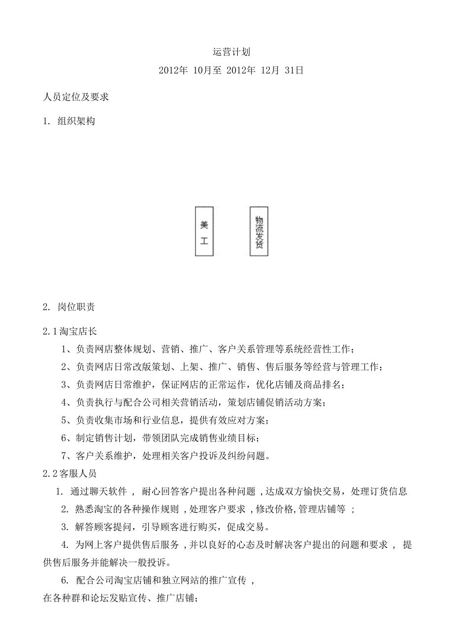 淘宝店铺运营计划_第1页