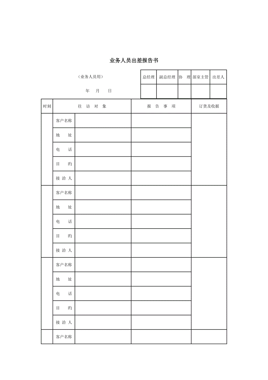 公司业务人员出差管理分析报告书_第1页