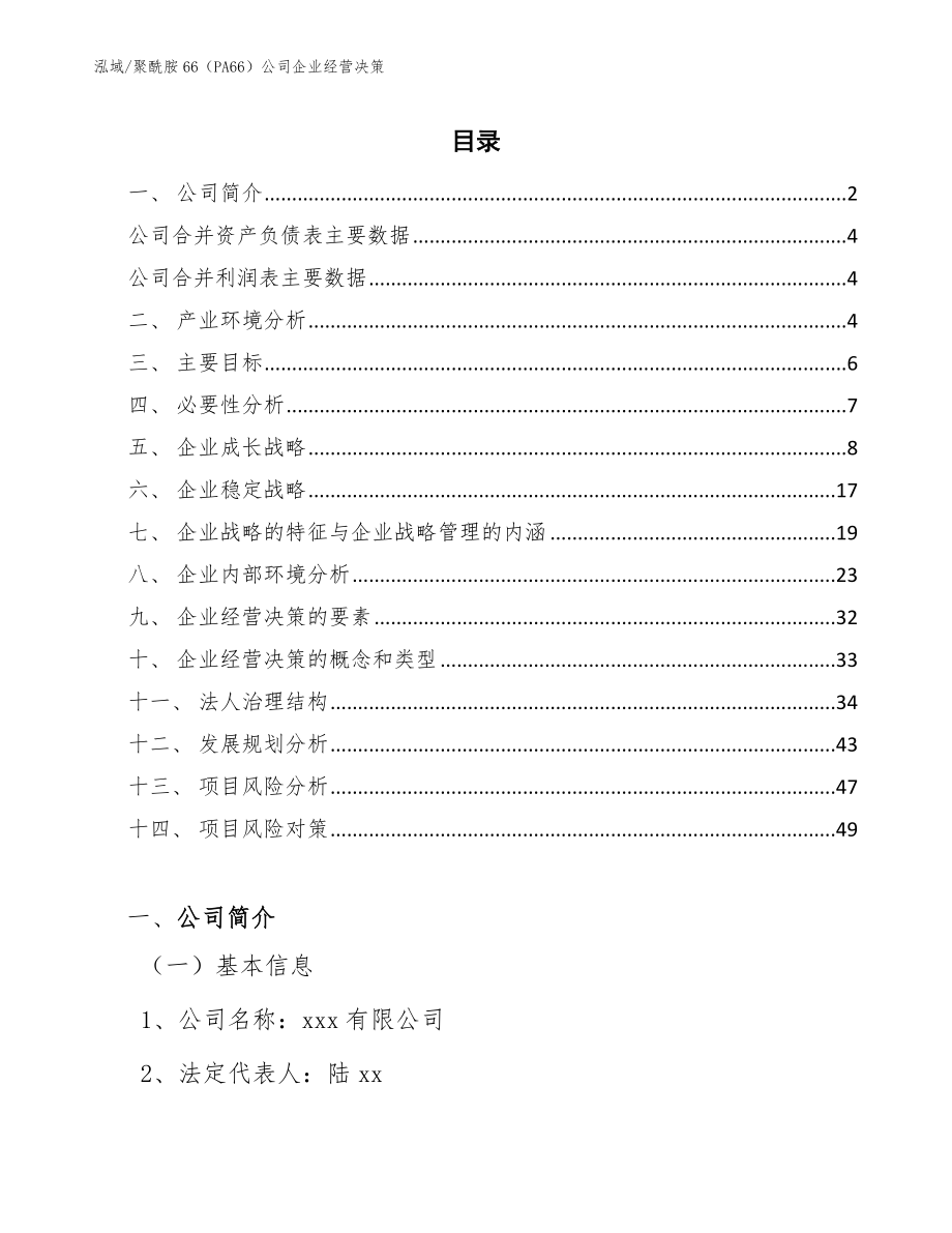 聚酰胺66（PA66）公司企业经营决策【参考】_第2页