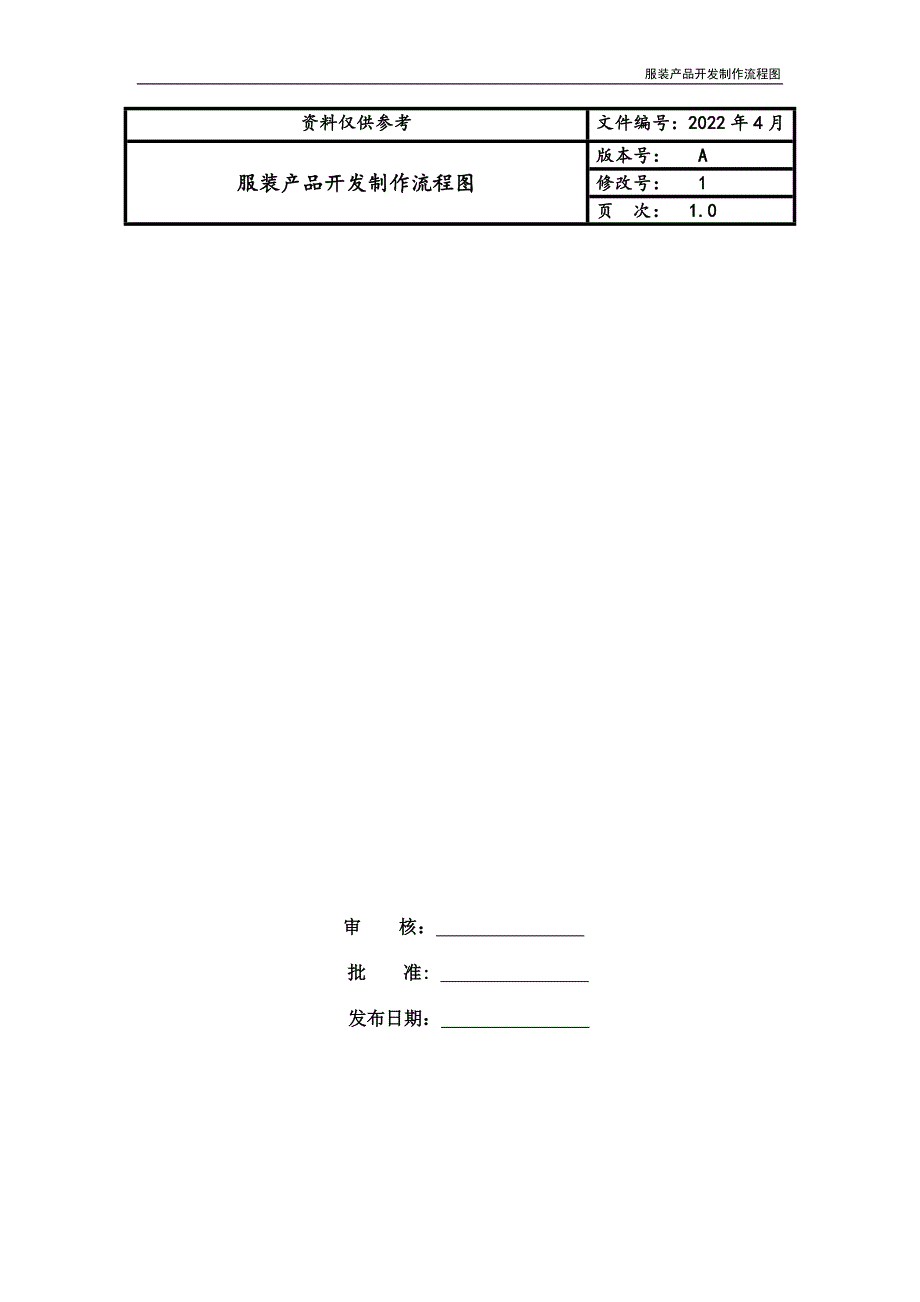 服装产品开发制作流程图_第1页