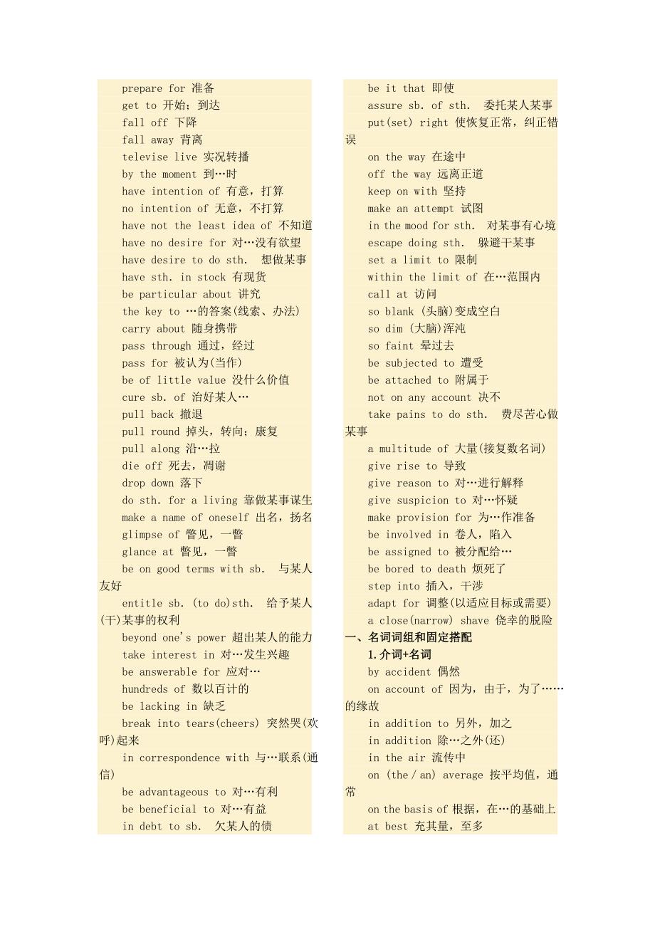 英语基础词组搭配_第3页