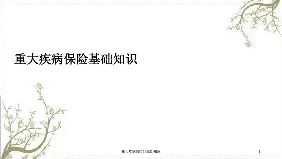 重大疾病保险的基础知识课件_第1页