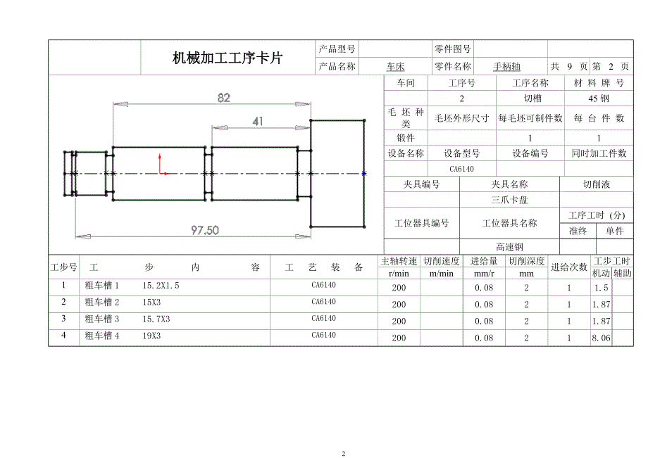 手柄轴工艺及夹具设计工序卡.DOC_第2页