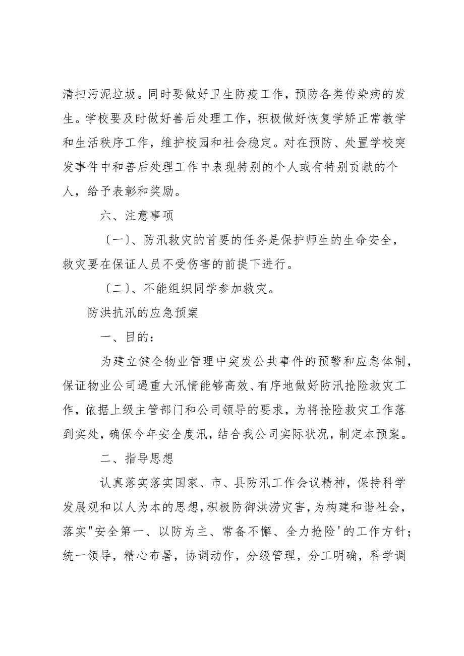 防洪抗汛的应急预案_第5页