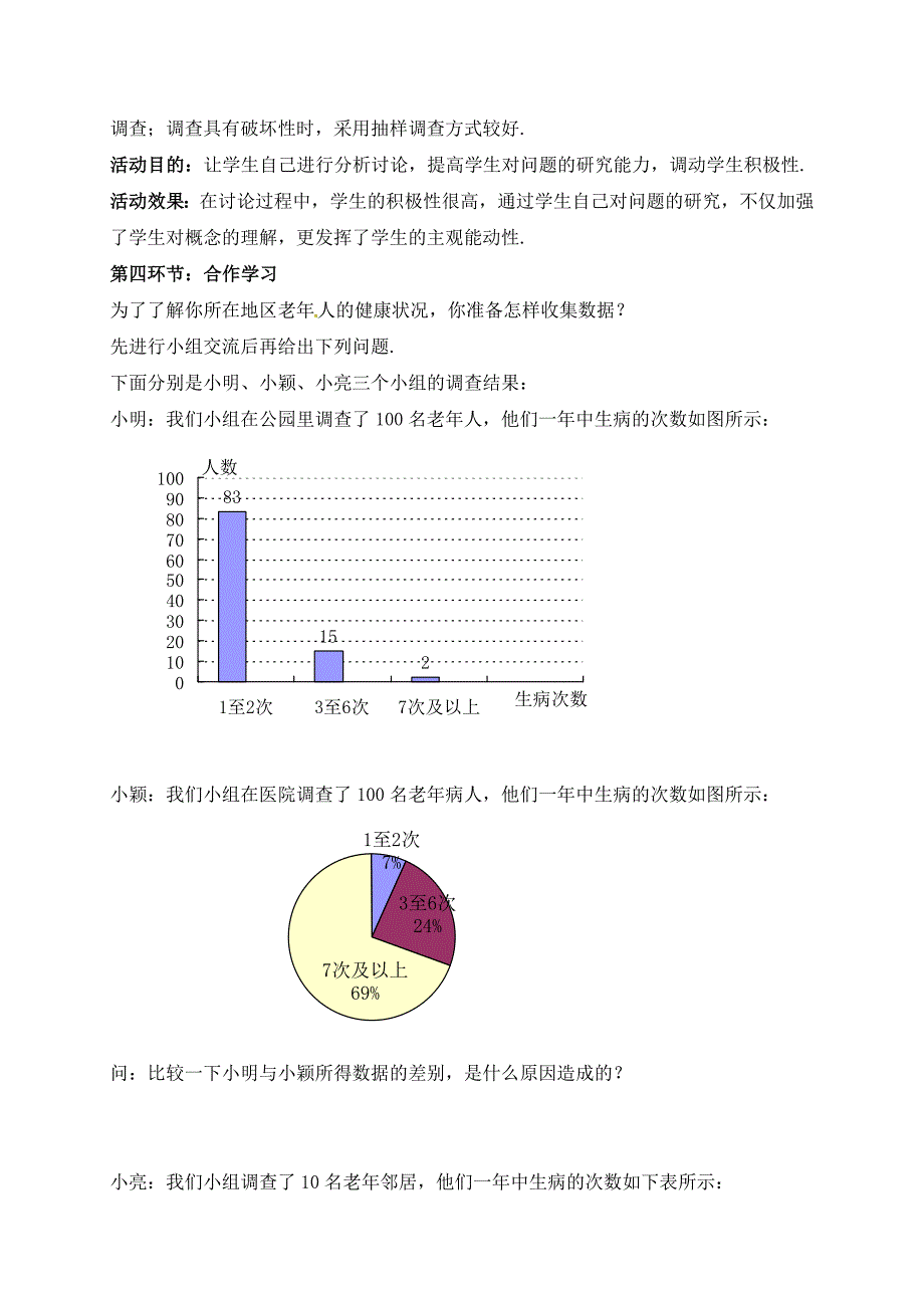 北师大版七年级数学上册教案：6.2 普查和抽样调查_第4页