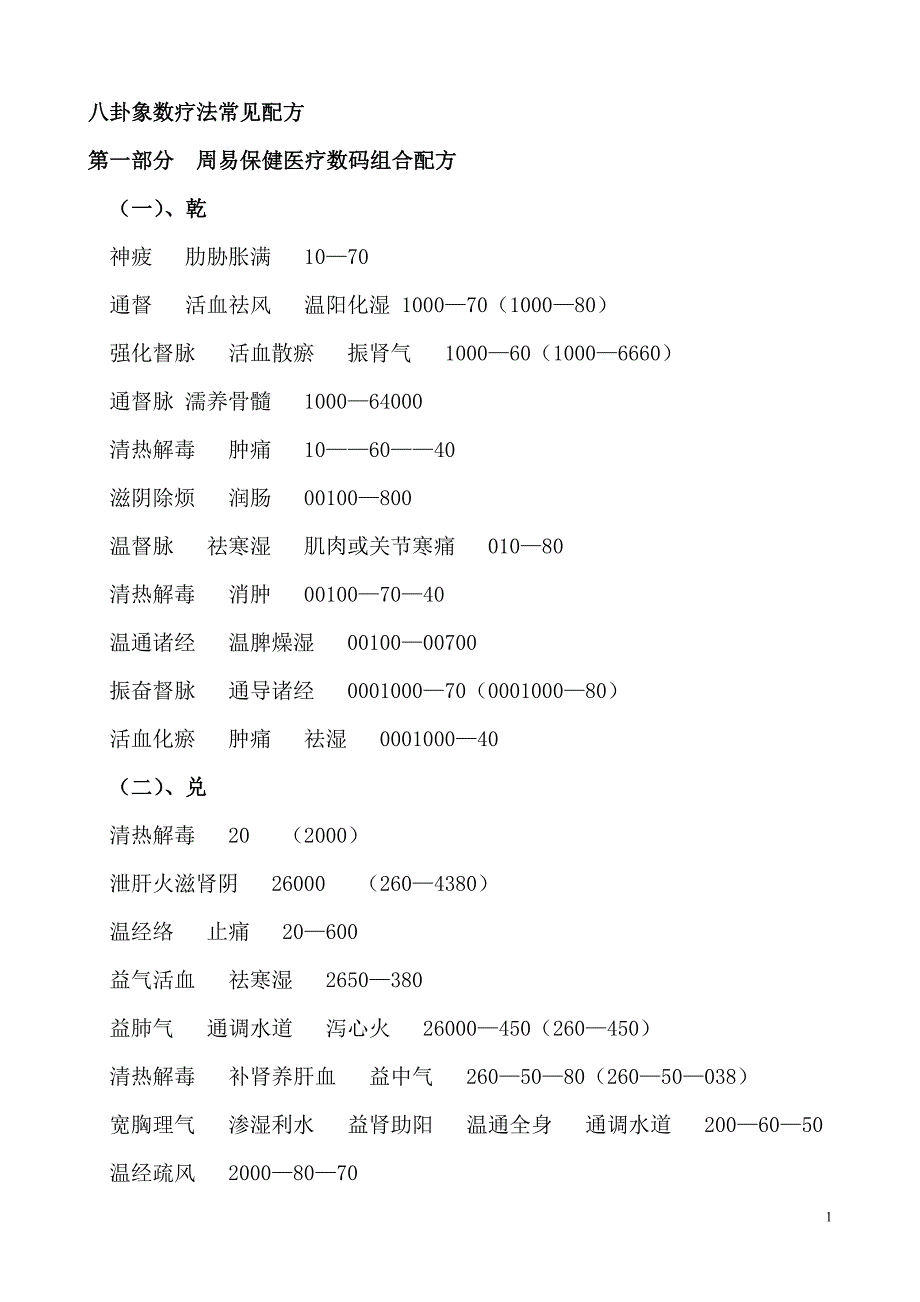 八卦象数疗法常见配方.doc_第1页