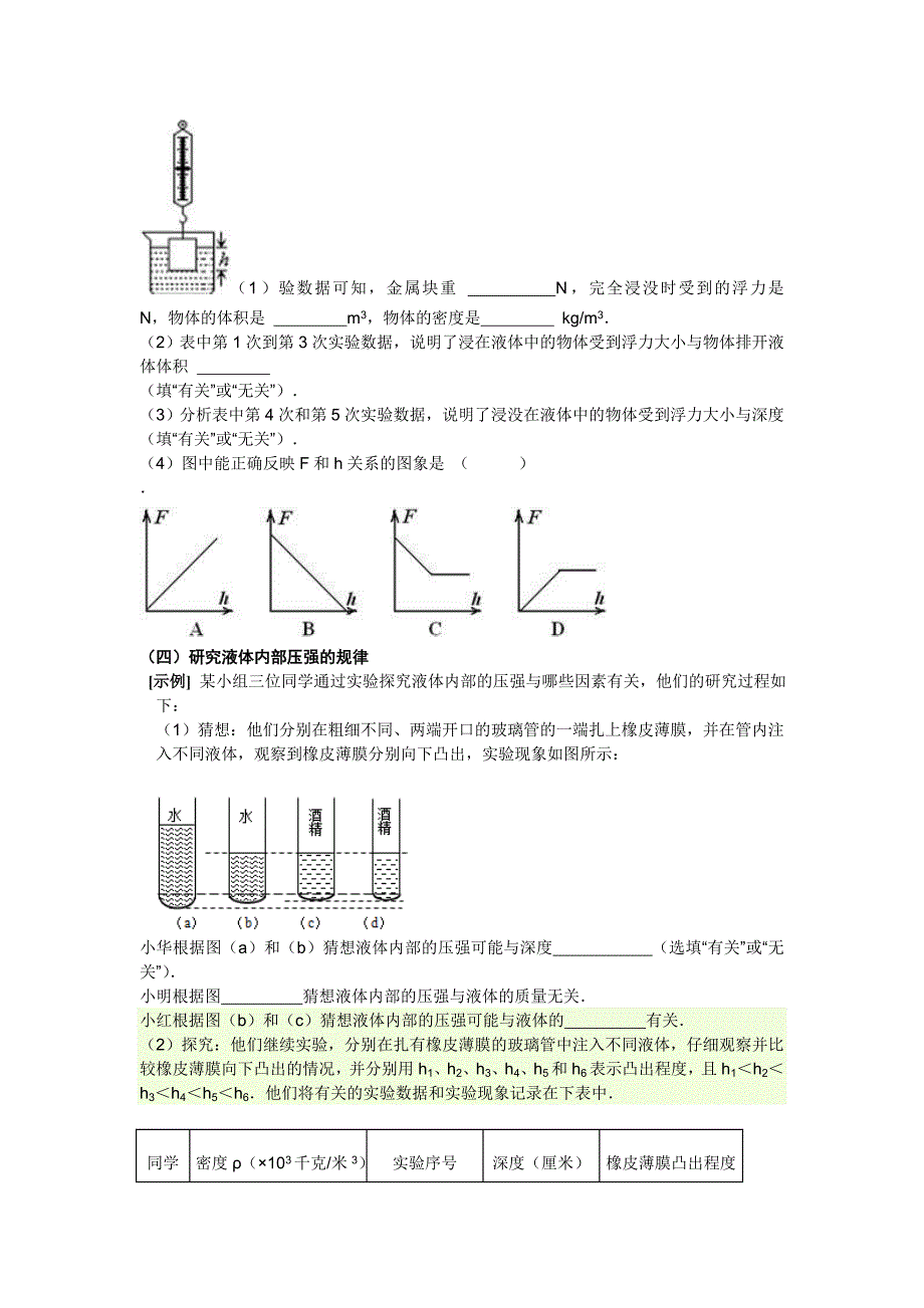 初中物理实验题全部汇总含答案_第2页