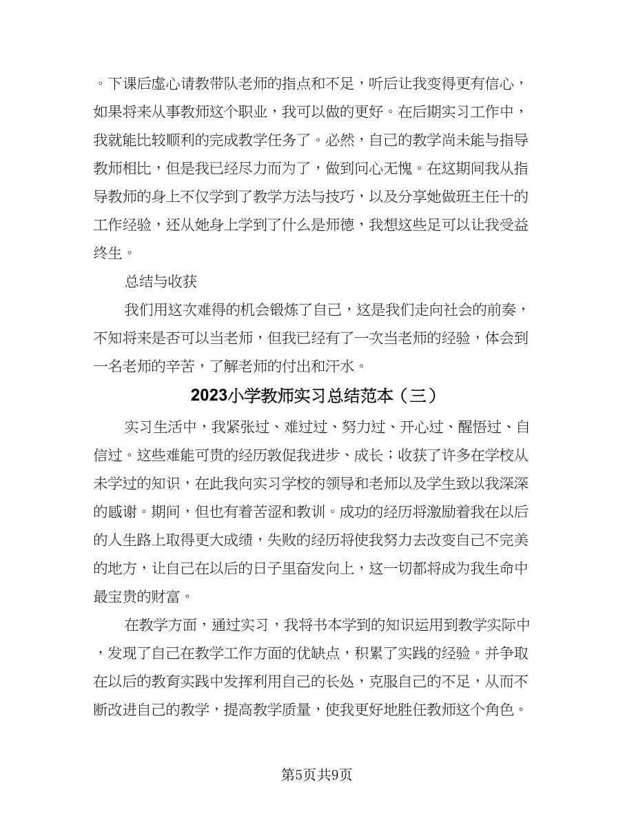 2023小学教师实习总结范本（4篇）.doc_第5页