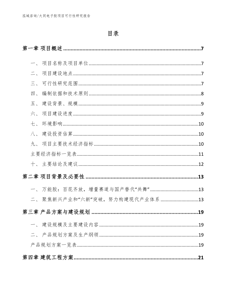 大同电子胶项目可行性研究报告_第2页