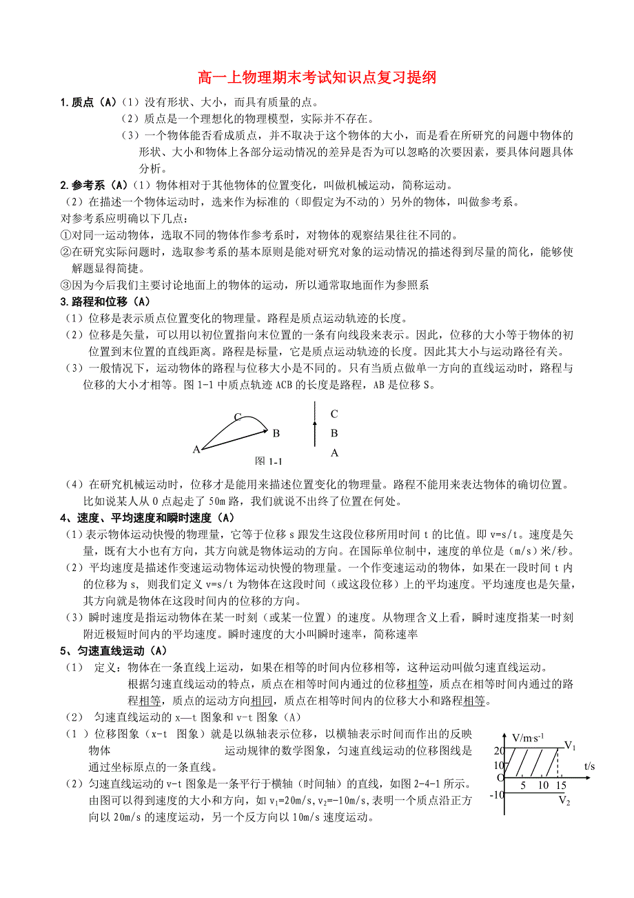 高一物理 知识点总结素材 新人教版必修2.doc_第1页