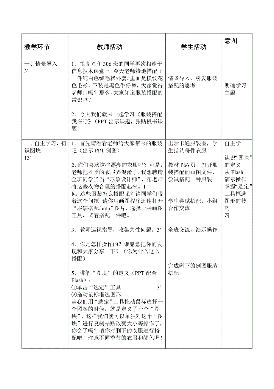 美术专用教案13-12《学习服装搭配》ok.doc_第2页