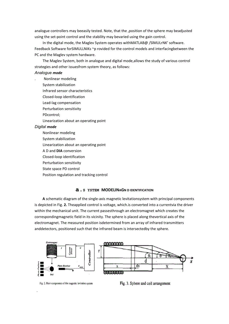 外文翻译--一个教学用的磁悬浮控制系统模型_第2页