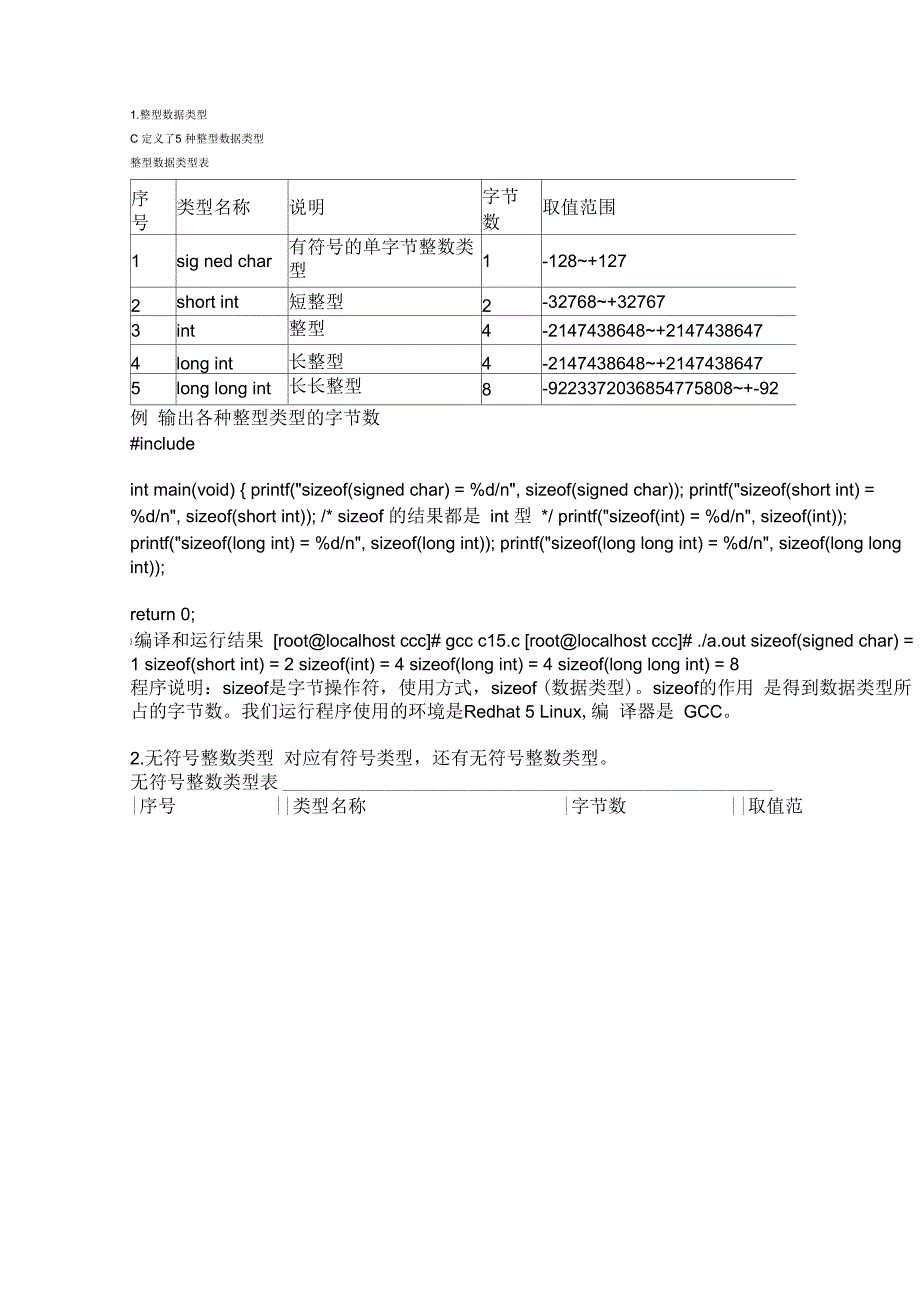 C语言数据类型及表示范围_第4页