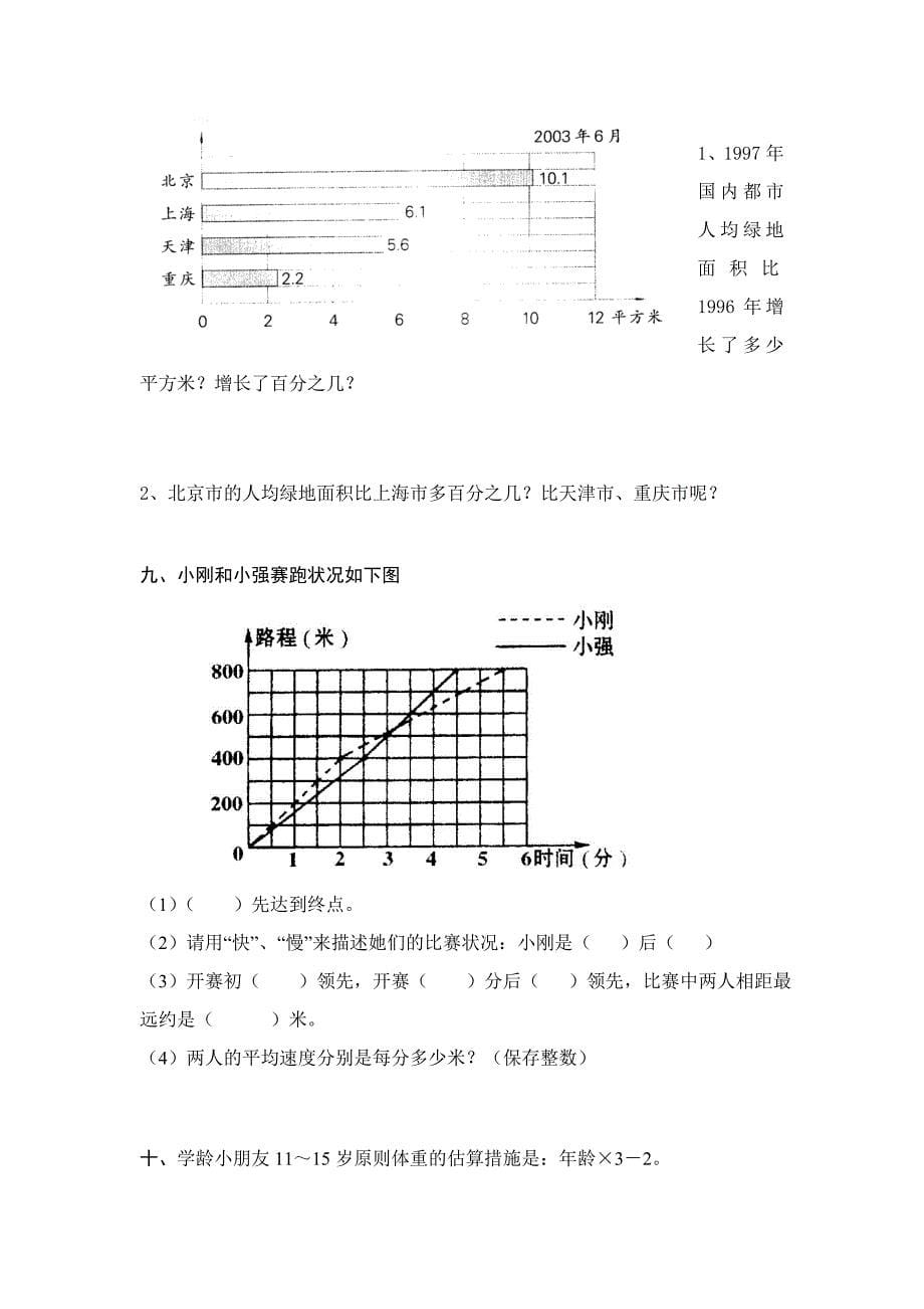 人教版六年级下册数学总复习统计与概率试卷_第5页