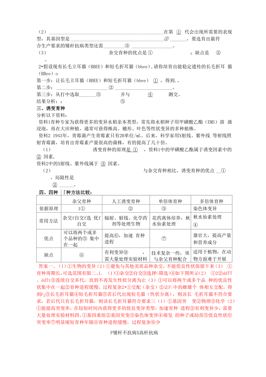 《杂交育种与诱变育种》学案_第2页