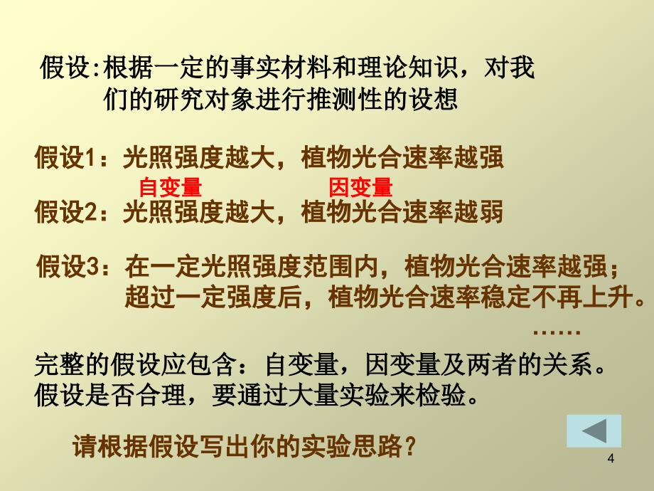 探究环境因素对光合作用的影响ppt课件_第4页