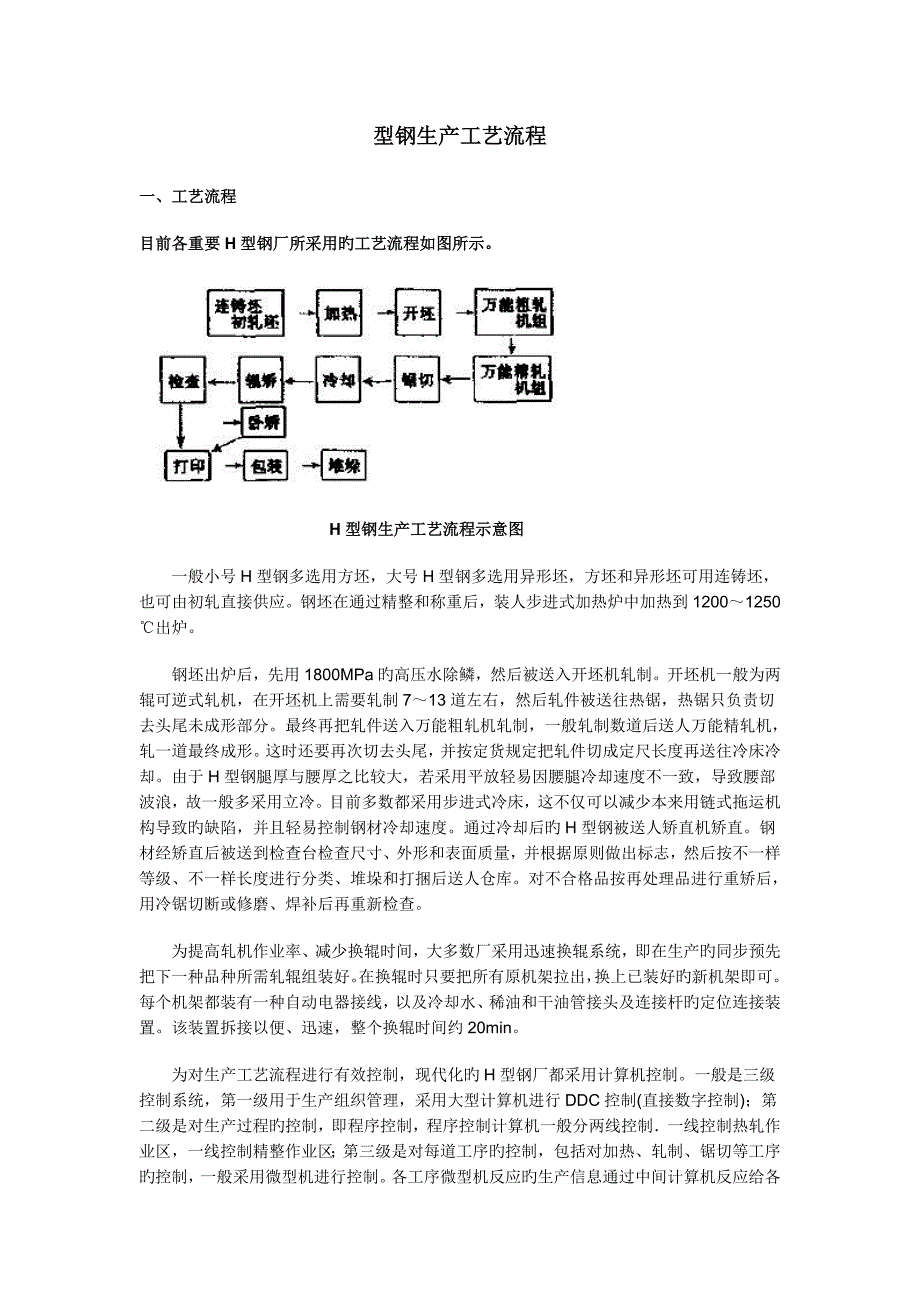 H型钢生产工艺流程_第1页