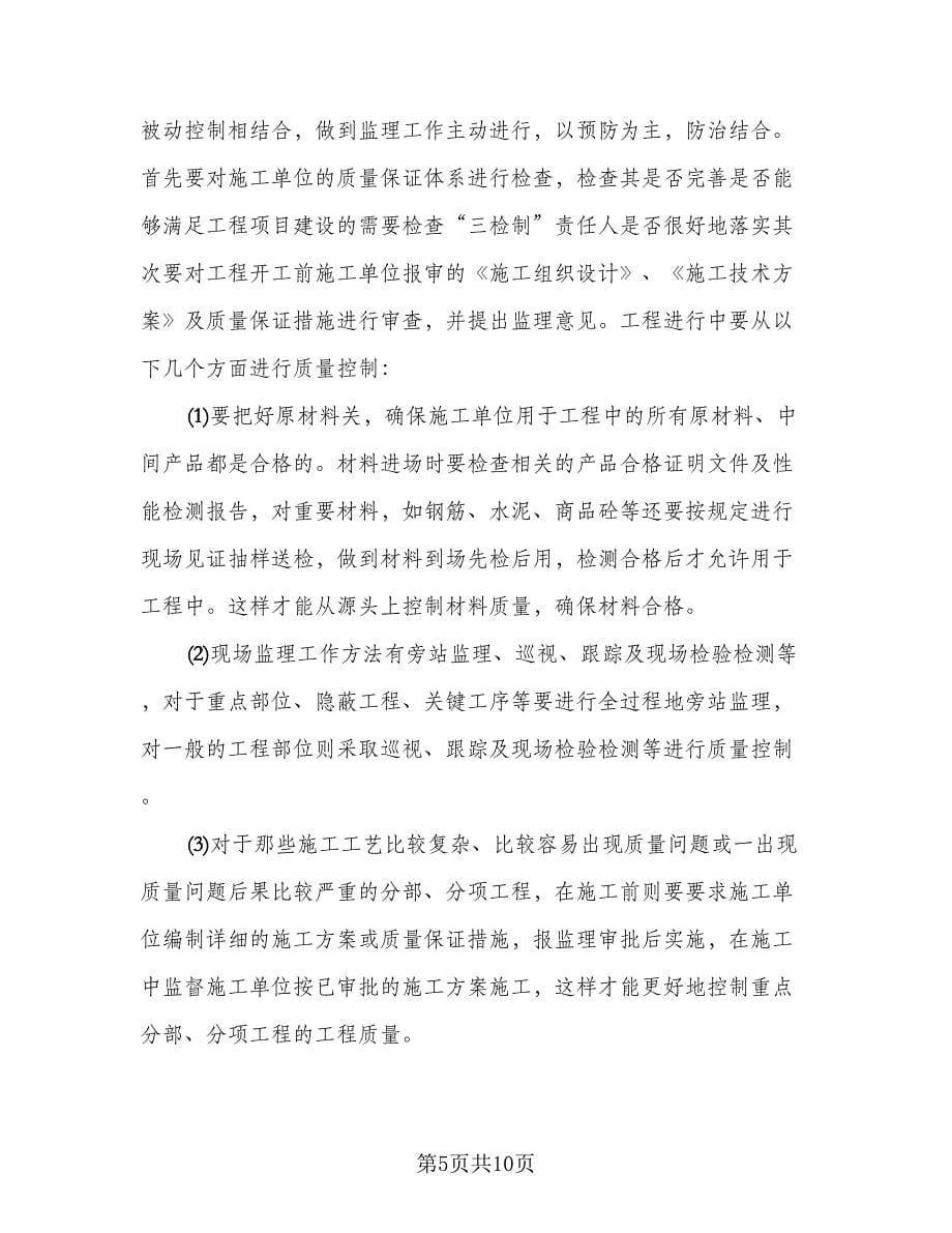 2023监理工程师年度个人工作总结样本（三篇）.doc_第5页