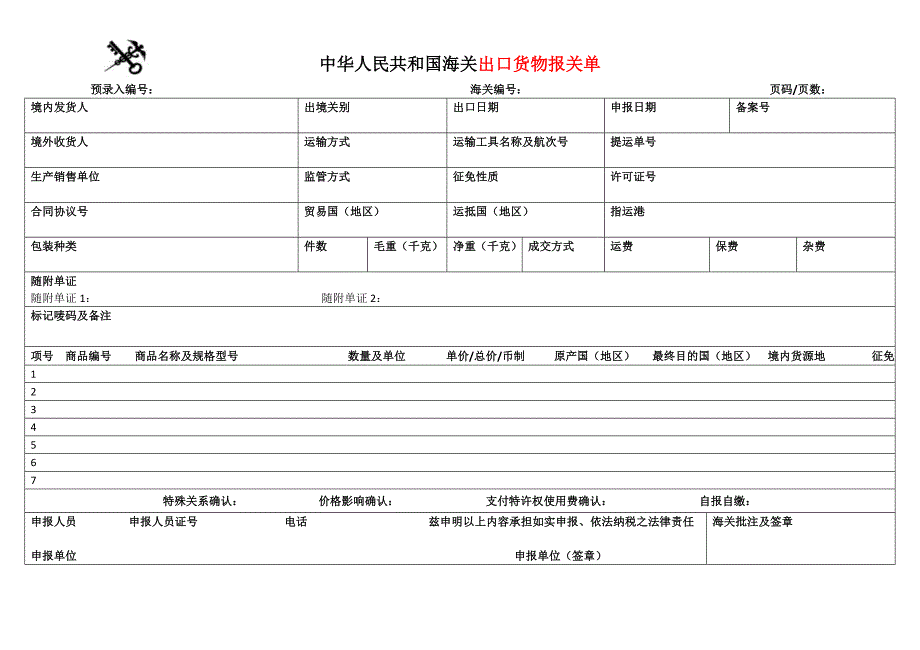 2018进出口货物报关单Word版(8月新版)_第2页