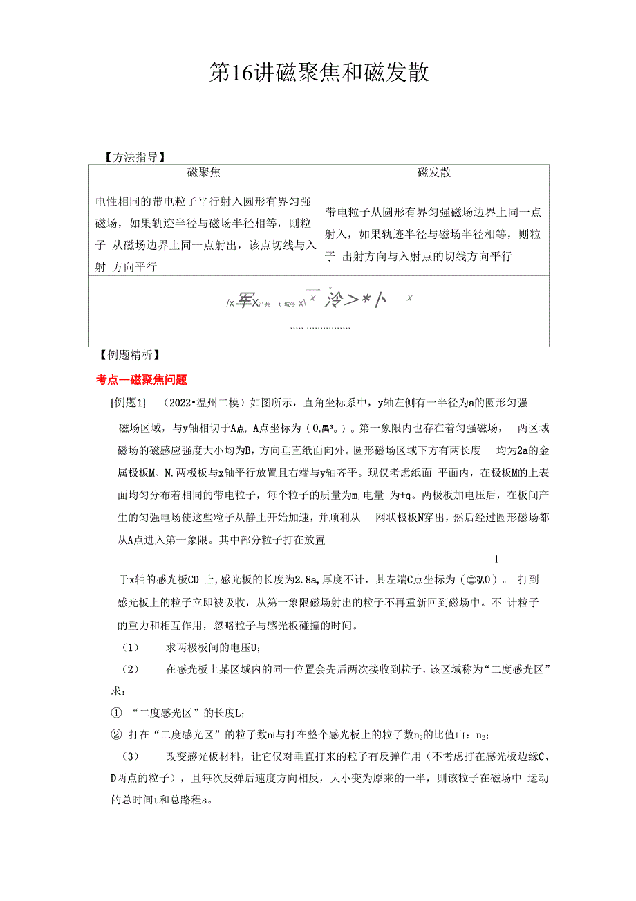 第16讲 磁聚焦和磁发散(原卷版)_第1页