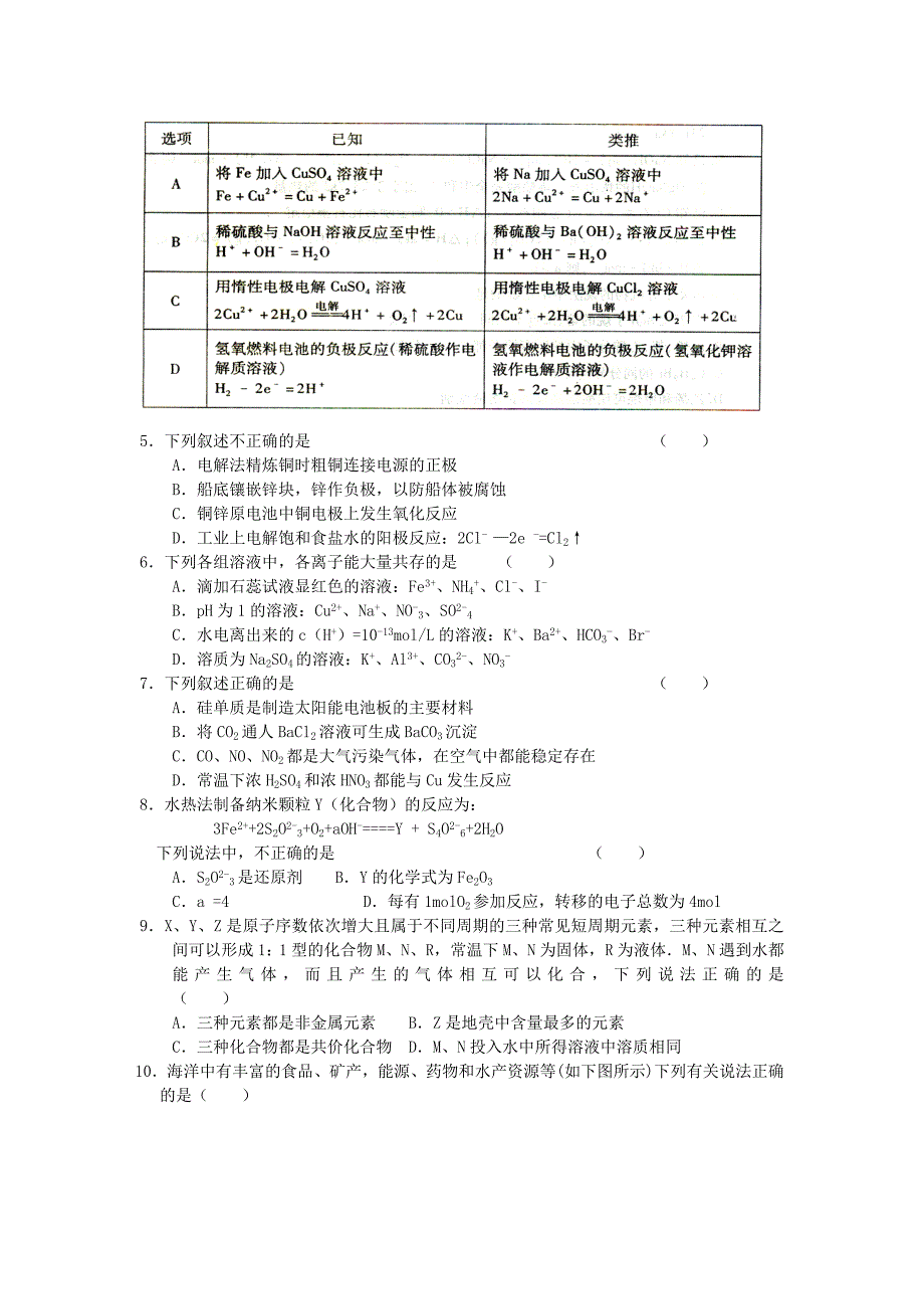 河南省焦作市2013届高三化学第四次月考试题新人教版.doc_第2页