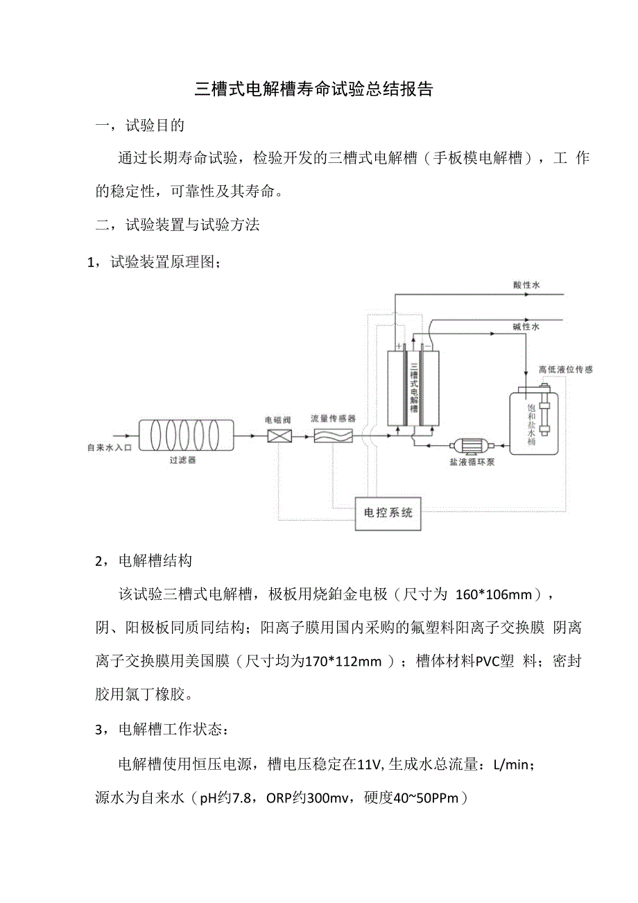 三槽式电解槽寿命试验总结报告_第1页
