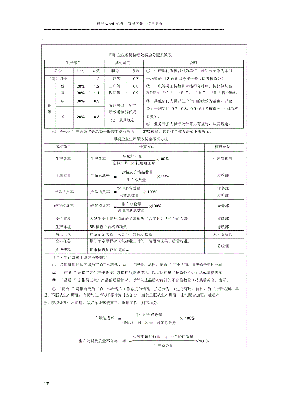 印刷企业绩效考核管理制度_第2页