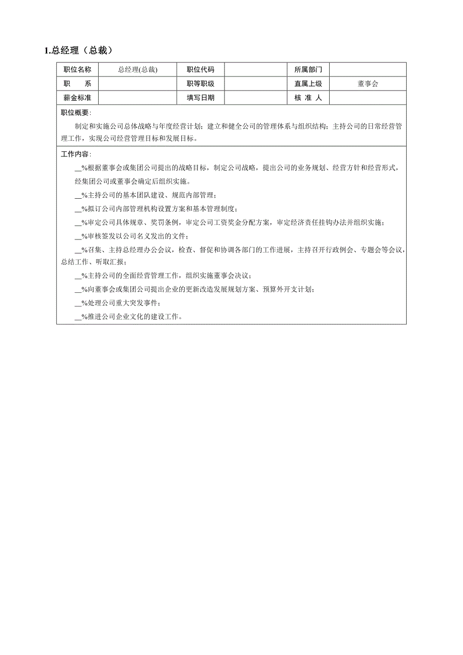 总经理岗位说明书【汇总】_第1页