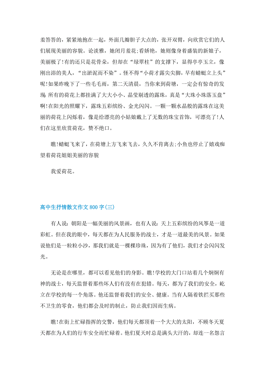 高中生抒情散文作文800字_第3页