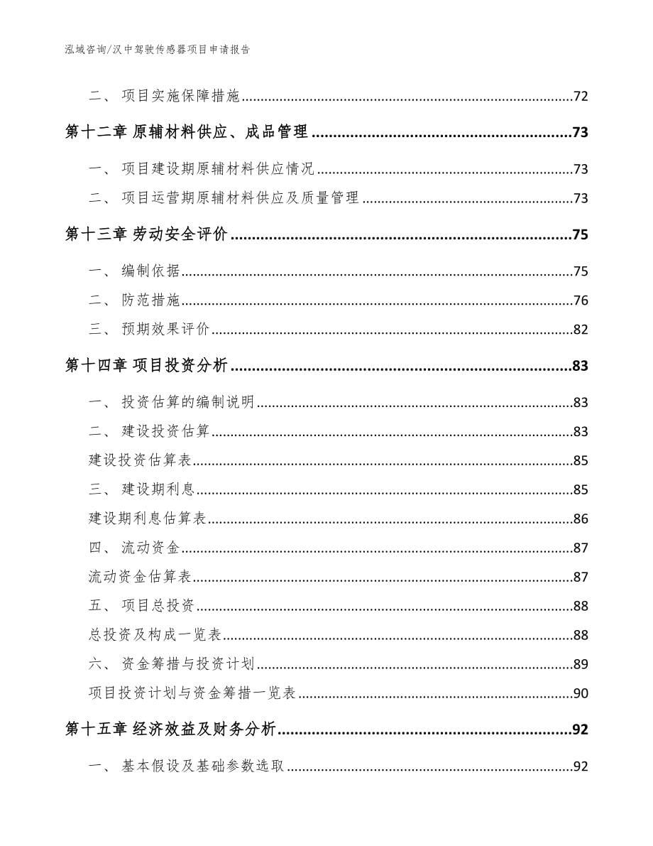 汉中驾驶传感器项目申请报告范文_第5页