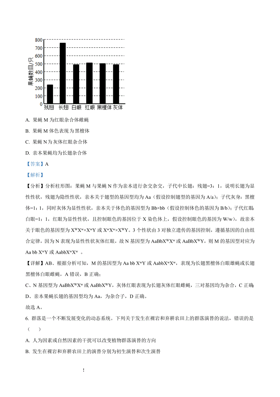 1.2021年高考全国甲卷理综高考真题解析_第4页