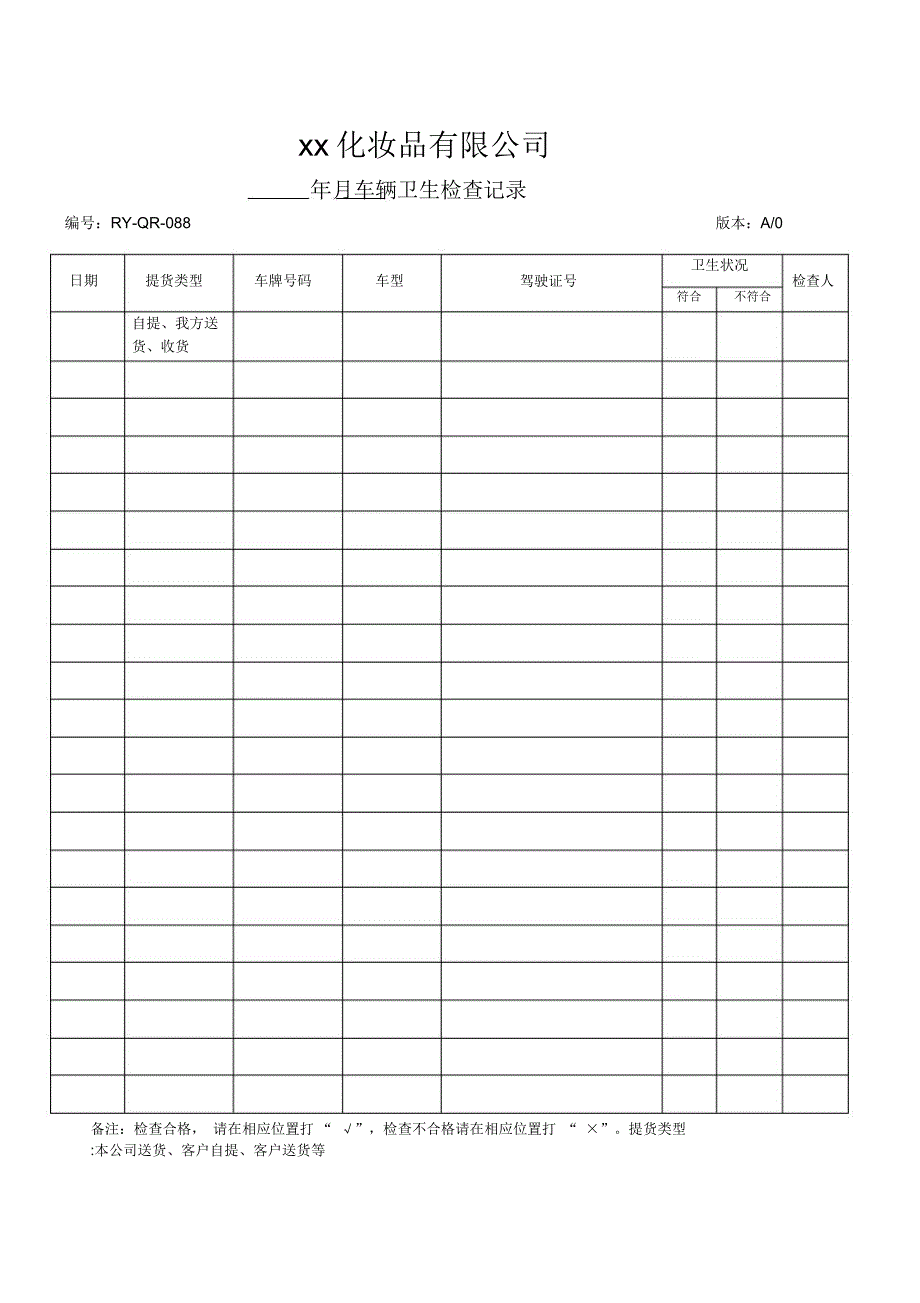 车辆卫生检查表_第1页