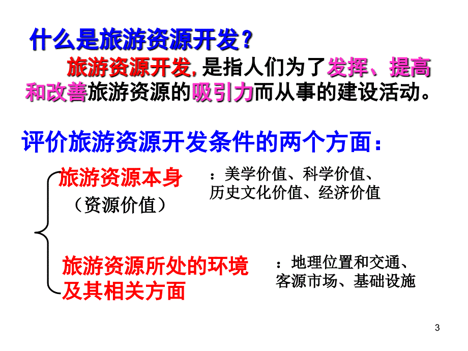 22旅游资源开发条件的评价正泰上课_第3页