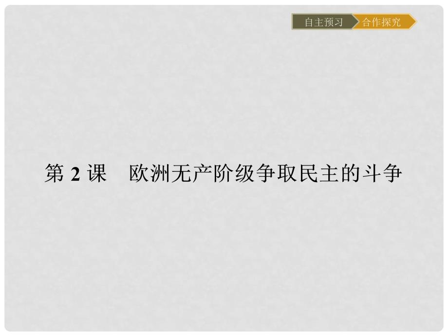 高中历史 近代社会的民主思想与实践 第七单元 无产阶级和人民群众争取民主的斗争 7.2 欧洲无产阶级争取民主的斗争课件 新人教版选修2_第1页