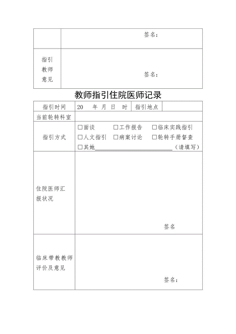 2021年度医院住院医师规范化培训教学活动及考核登记手册_第4页