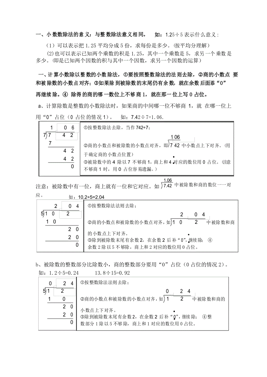 小数除法知识点_第1页