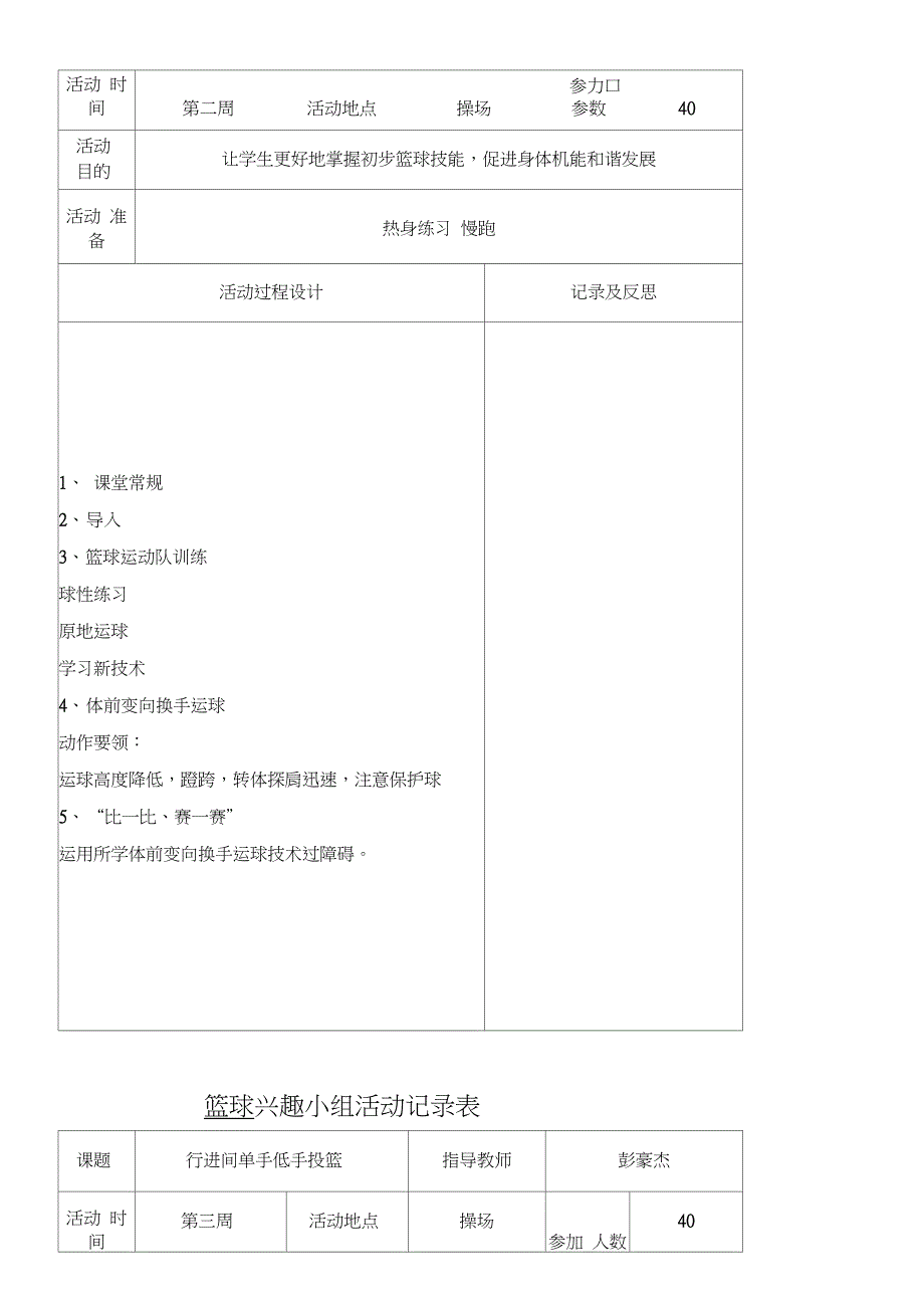 小学篮球兴趣小组活动记录_第3页